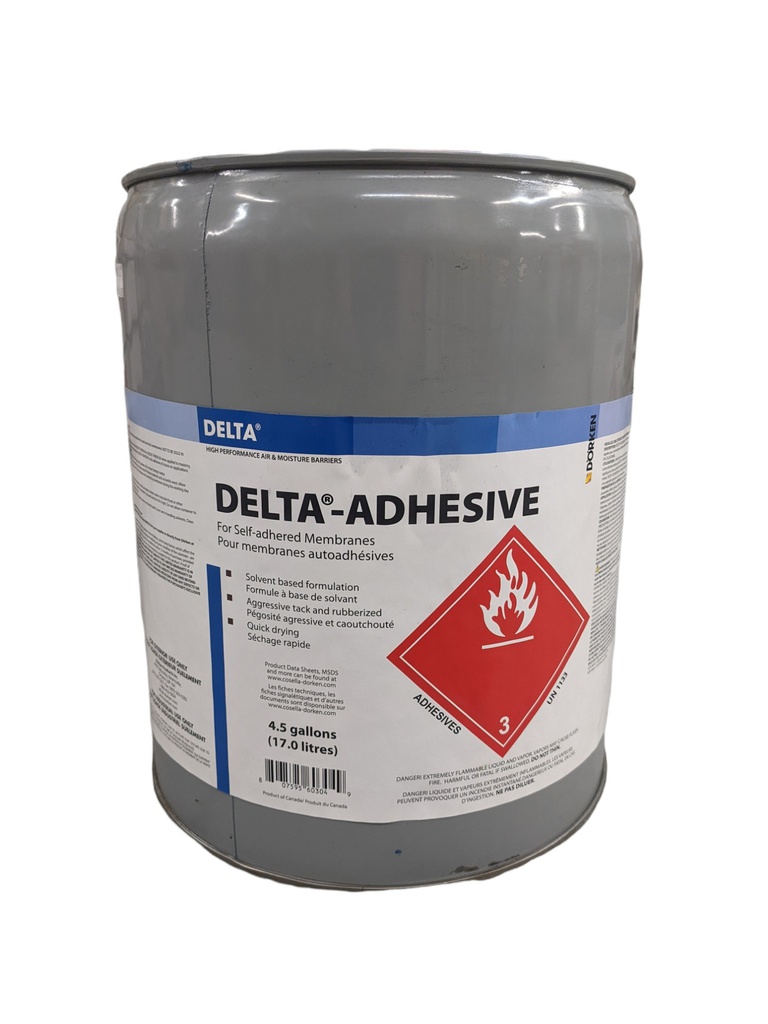 Adhésif DELTA ADHESIVE à base de caoutchouc haute teneur en solvants pour membrane (17,2L/un-36un/pal)