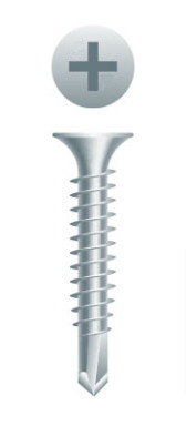 Drywall screw self-drilling, Evolution, #8-18 x 2-3/8&quot;, Bugle head, Phillips #2, Zinc (3M/bx-48bx/skd)