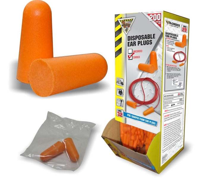 Ear plugs, Disposable, Pre-shape foam (2un-200un/pck)