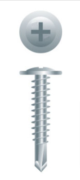 Metal screw self-drilling, Grabber, #8-18 x 1/2&quot;, Wafer head, Phillips #2, Tek2, Zinc (10M/bx-48bx/skd)