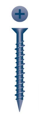 Concrete screw, Bullseye, 1/4'' x 6'', Flat head Quad #3, Blue coating (0.6M/bx-48bx/skd)