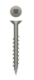 [BULWFPCS28134L-4] Wood screw, Bullseye, #8 x 1-3/4&quot;, Flat head, Partial and coarse thread, Square #2, Lube (4M/bx-48bx/skd)