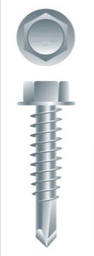 [BULMSDHT31016114Z-5] Vis à métal auto-perçante, Bullseye, #10-16 x 1-1/4&quot;, Tête hexagonale, Tek3, Zinc (5M/bte-48bte/pal)